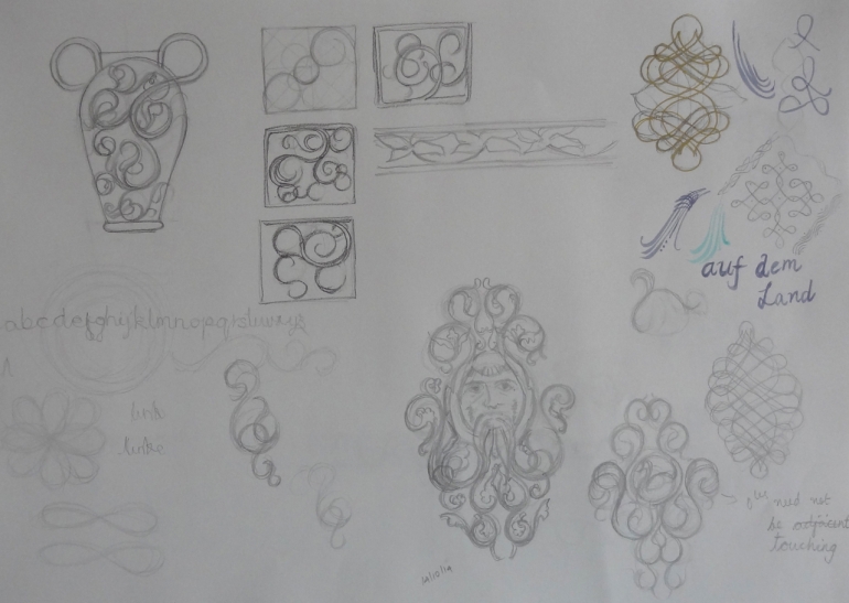 decorative design sketchbook page