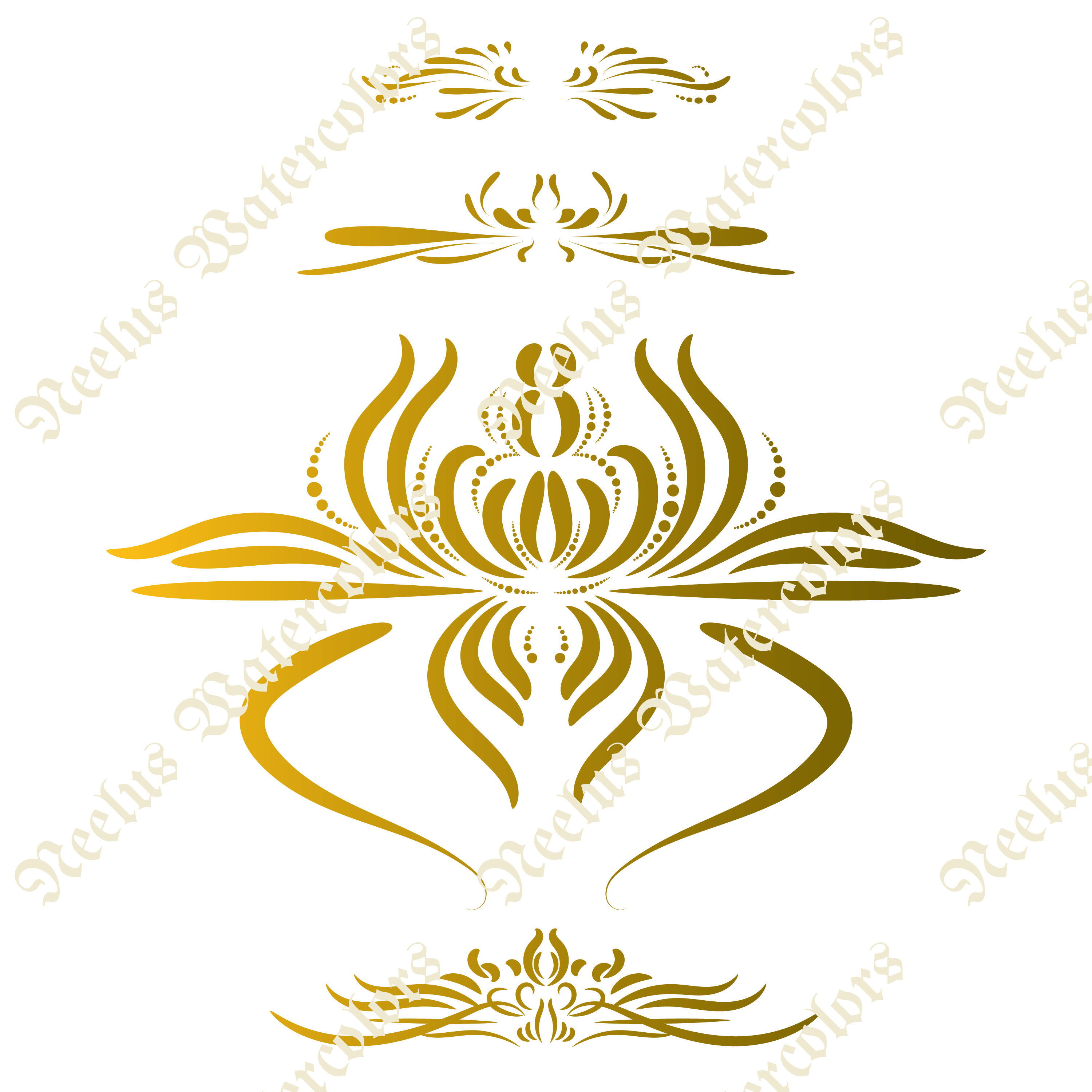 Border design elements in gold and copper